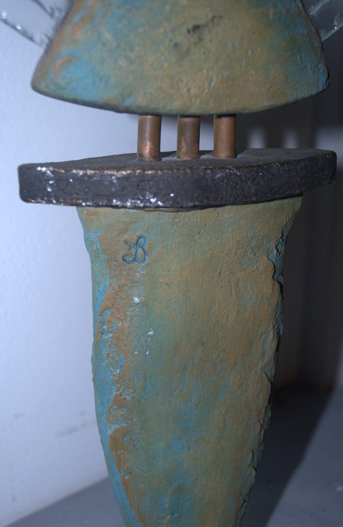 keramisch beeld met metaal en glas monogram JB kopen? Bied vanaf 35!