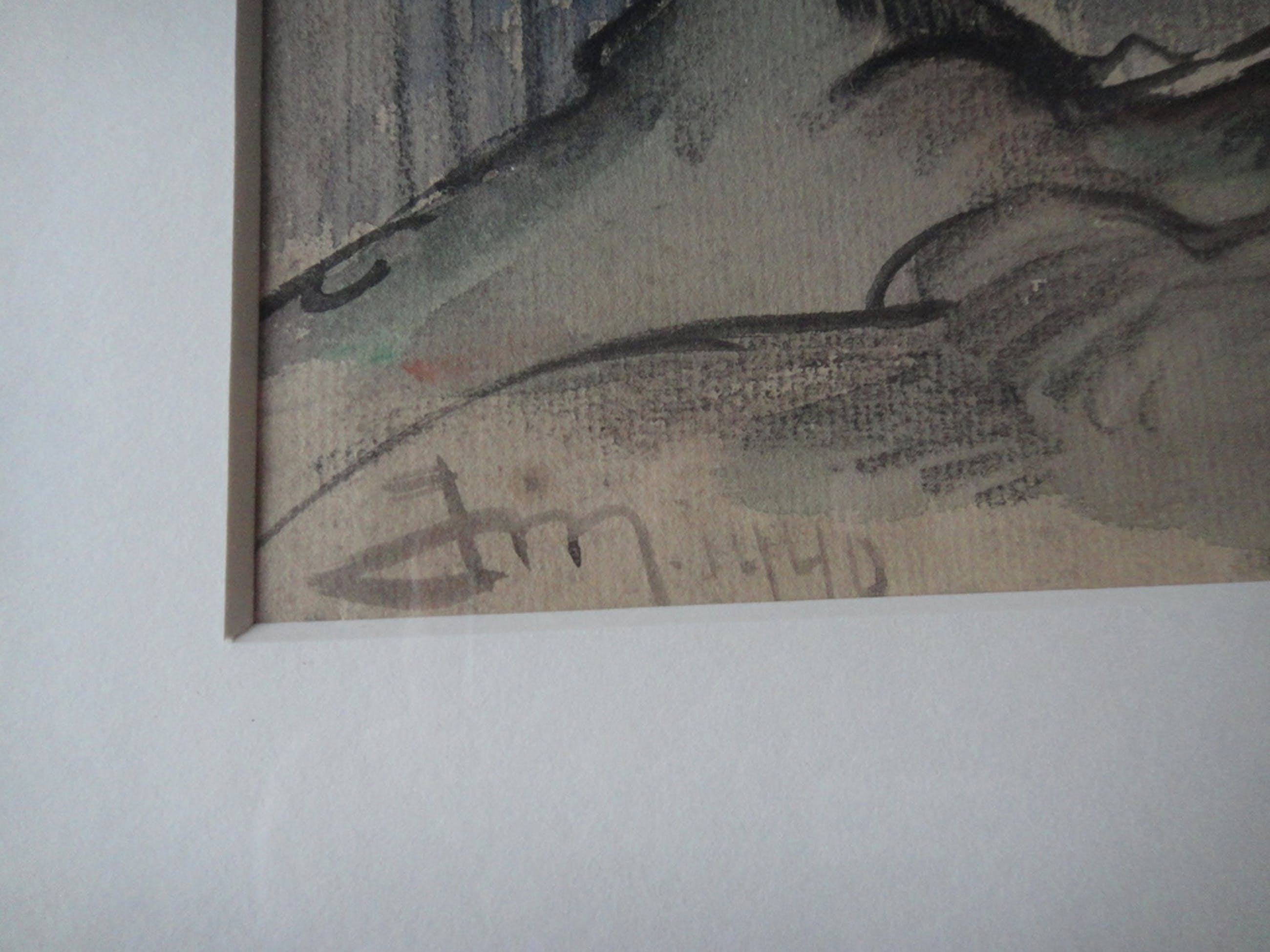 Jacques Mels Jacques Mels (18991974), aquarel, man met uitzicht op