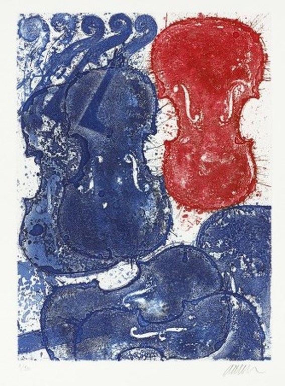 Arman: Gravure, Rouge et Bleu verkocht voor € 250!