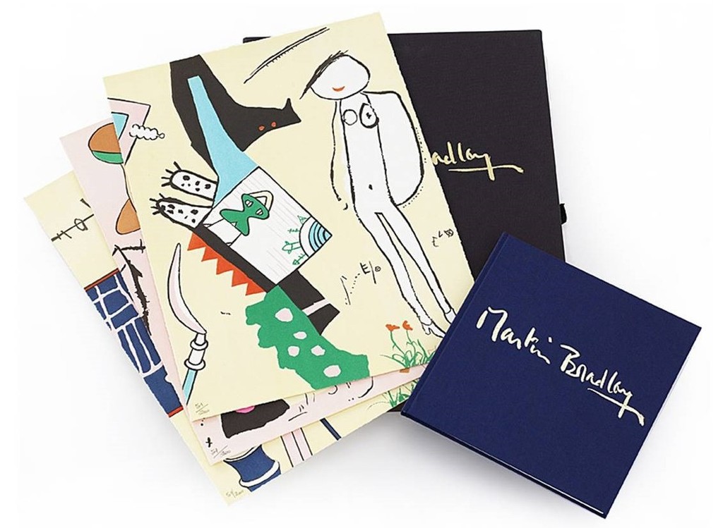 Martin Bradley: Portfolio drie litho's + boek, Fated to paint verkocht voor € 140!