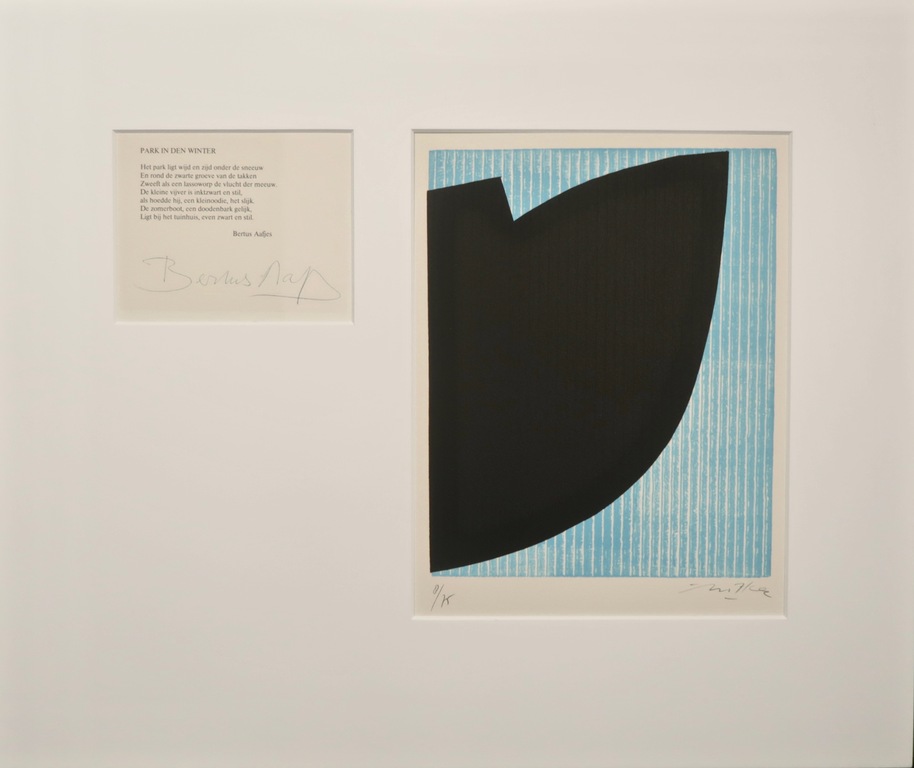 Willem Snitker en Bertus Aafjes: Litho met gedicht, Park in den winter kopen? Bied vanaf 1!