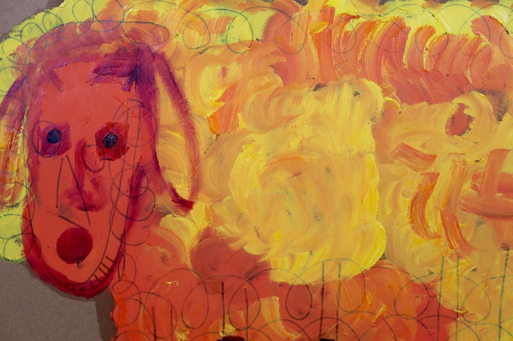 Meertje Kaal: Olieverf op karton, Moedeloze hond.. - Ingelijst kopen? Bied vanaf 1!