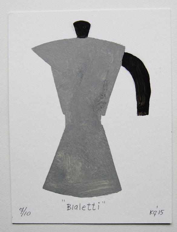 Klaas Gubbels geschilderde sjabloondruk 'Bialetti' -  2015. kopen? Bied vanaf 195!