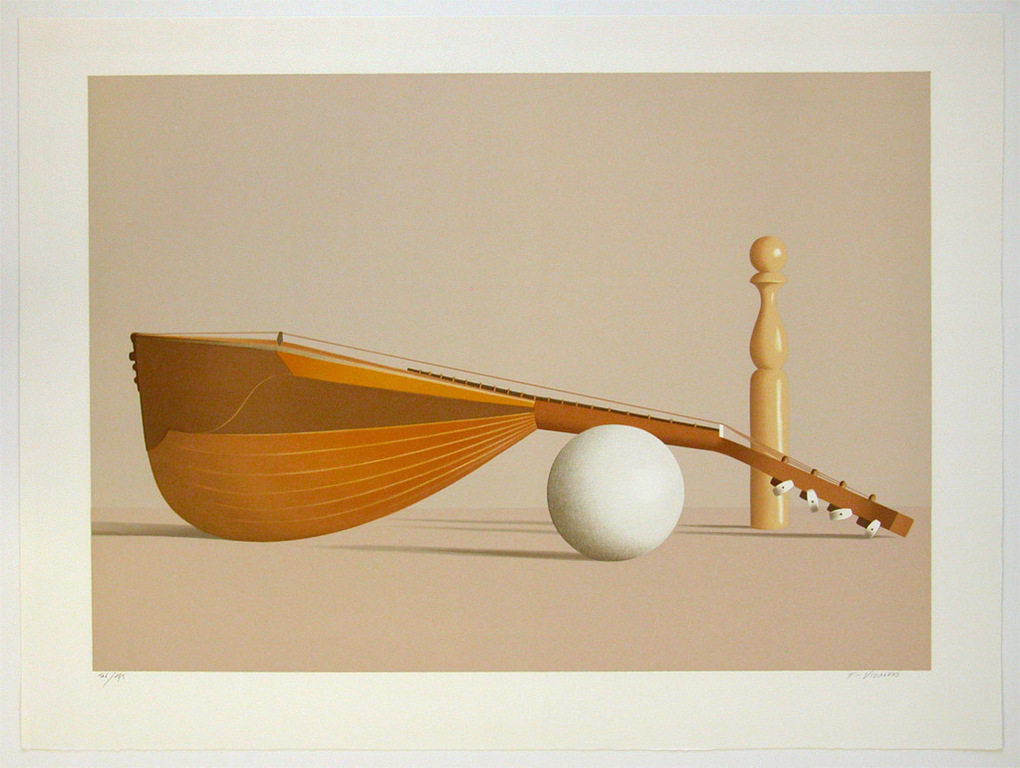 FRÉDÉRIC VIDALENS, ‘Mandoline’, originele kleurenlitho kopen? Bied vanaf 50!