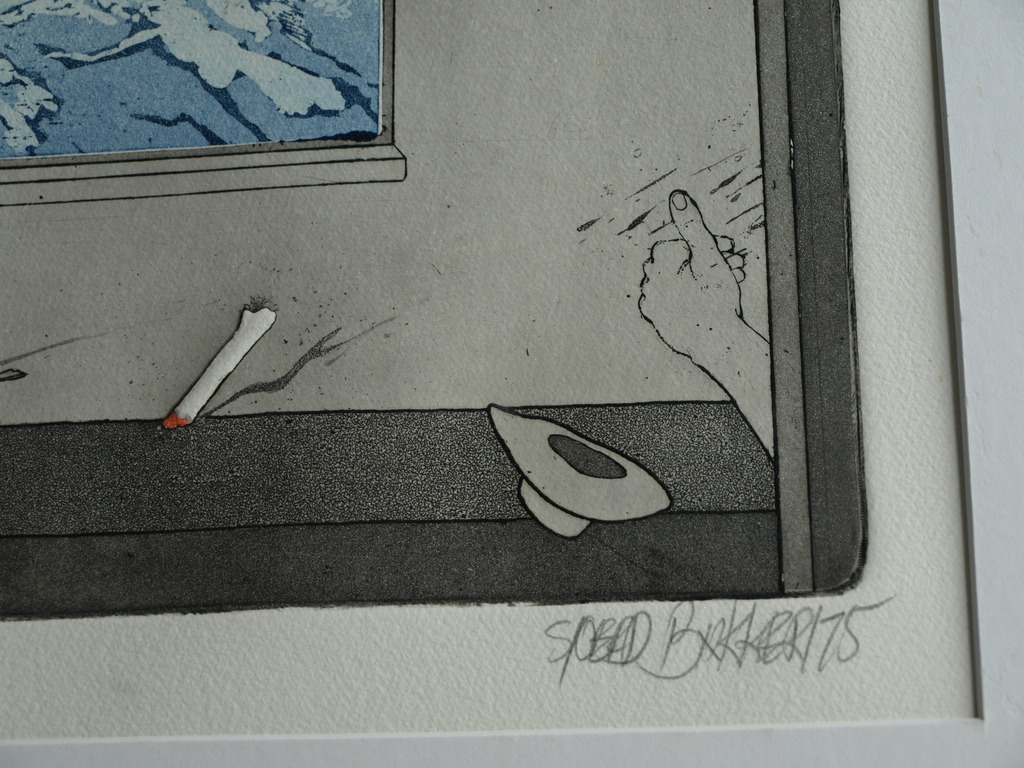 Sjoerd Bakker : Ets en aquatint , Het uitzicht – gesigneerd & ingelijst - 1975  kopen? Bied vanaf 35!
