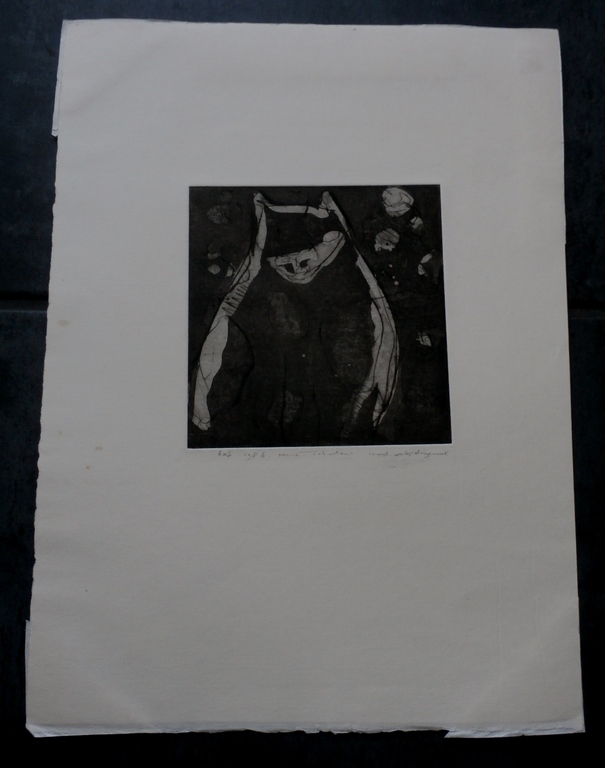 Onbekende kunstenaar - ets/droge naald: "kat" - 1986 kopen? Bied vanaf 1!