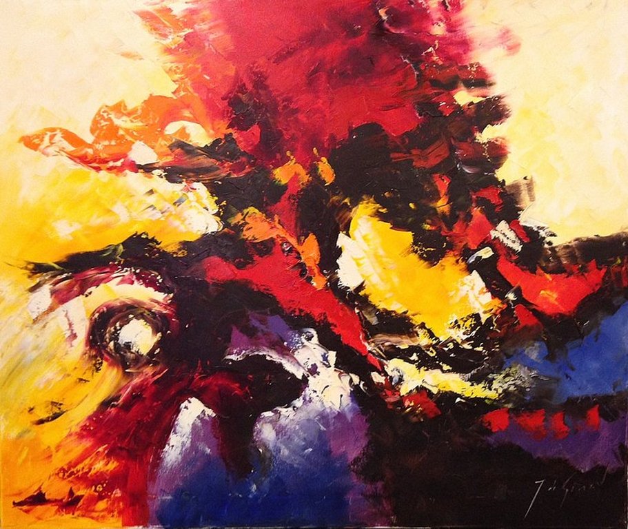 Jochem de Graaf: origineel schilderij (olieverf) Abstract 120x100 cm  kopen? Bied vanaf 150!