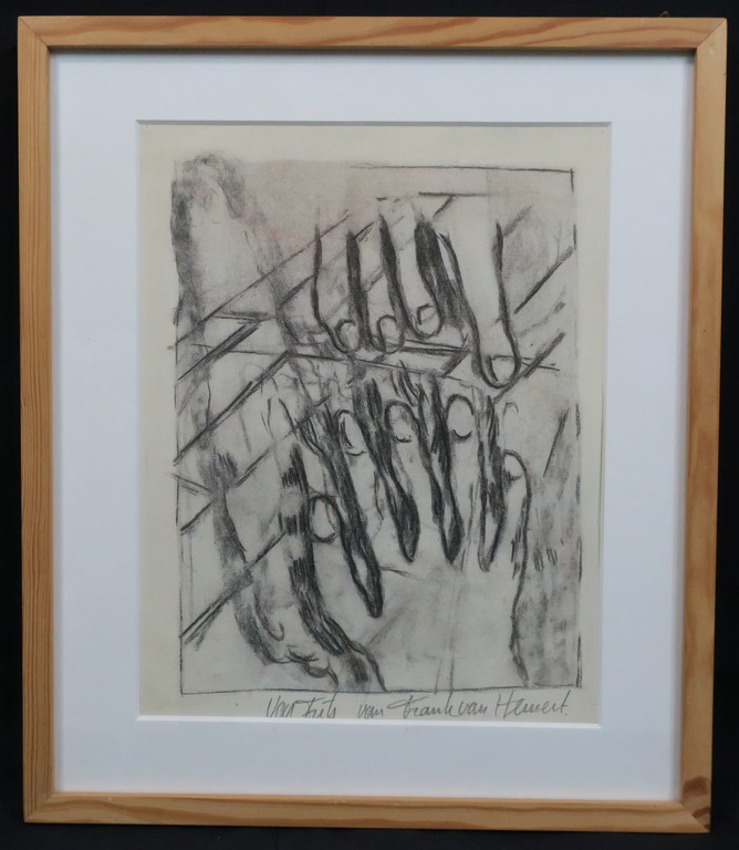 Frank van Hemert: Houtskool op papier, Zonder titel - Ingelijst kopen? Bied vanaf 75!