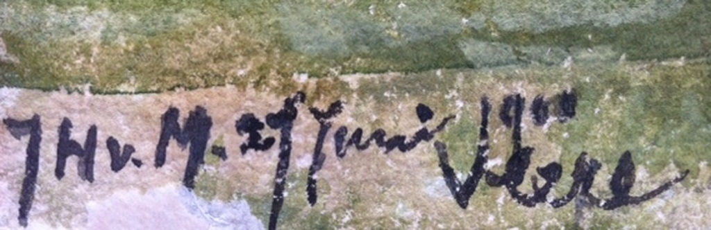 Johan Hendrik van Mastenbroek (1875-1945): Aquarel, Zomers gezicht op Veere kopen? Bied vanaf 375!