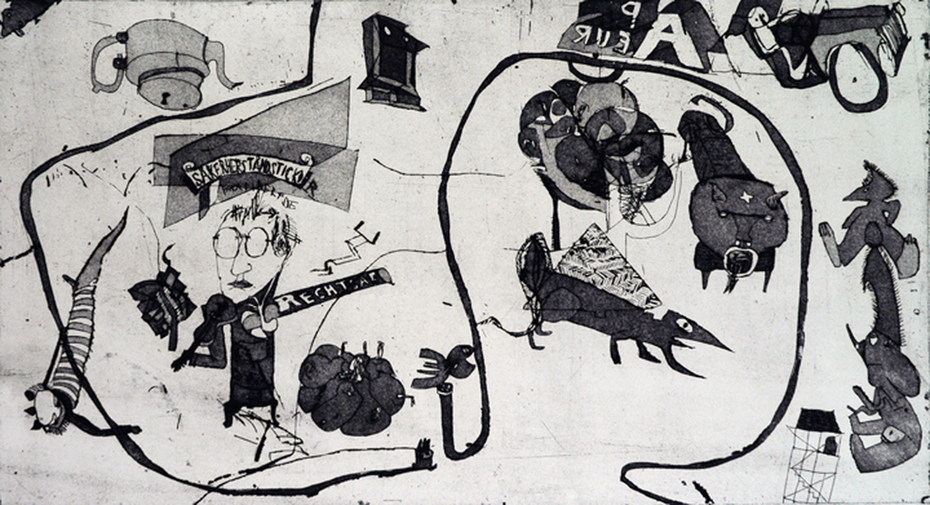 Laatste keer! Sipke Huismans: het loon van de angst - ets-aquatint, 1965 kopen? Bied vanaf 55!