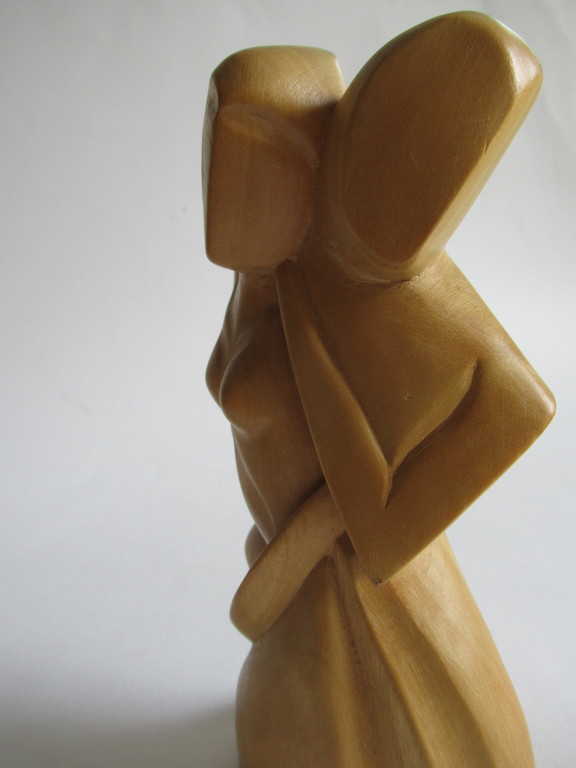 Onbekende kunstenaar: houtenbeeld, liefdespaar kopen? Bied vanaf 1!
