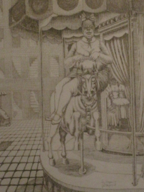 Herman Gordijn (1936-) eigen druk ets 1969 "draaimolen" handgesigneerd kopen? Bied vanaf 1!