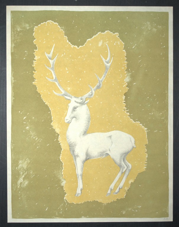 John Rädecker 1947 - litho 'Hert'- handgesigneerd kopen? Bied vanaf 45!