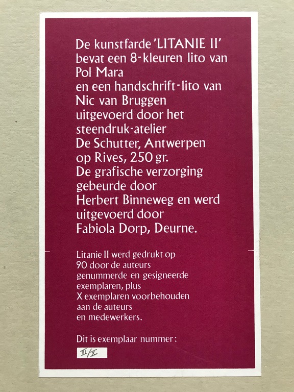 Pol Mara - Kunstmap - 'Litanie II' - Zeldzaam werk kopen? Bied vanaf 265!