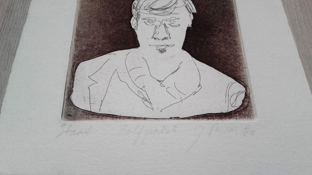 Jan Prins - Zelfportret - Miniatuur - Gesigneerd 80 - Ets kopen? Bied vanaf 1!