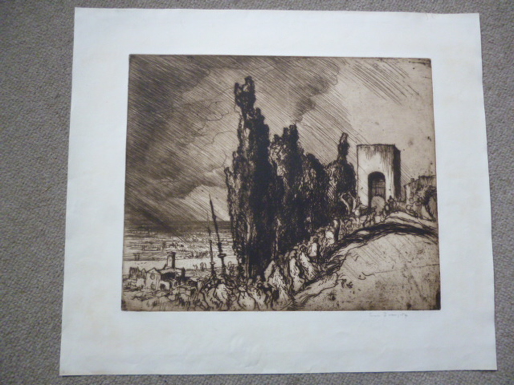 Frank Brangwyn - ets - A gate, Assisi kopen? Bied vanaf 175!
