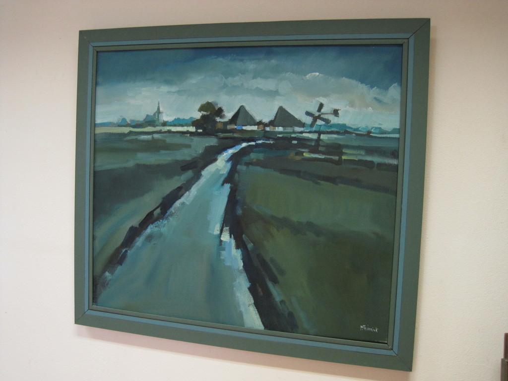 Bob Immink  1930-1989 olieverf "boerderijen in Noord Holland" ca 1970 gesigneerd kopen? Bied vanaf 1!