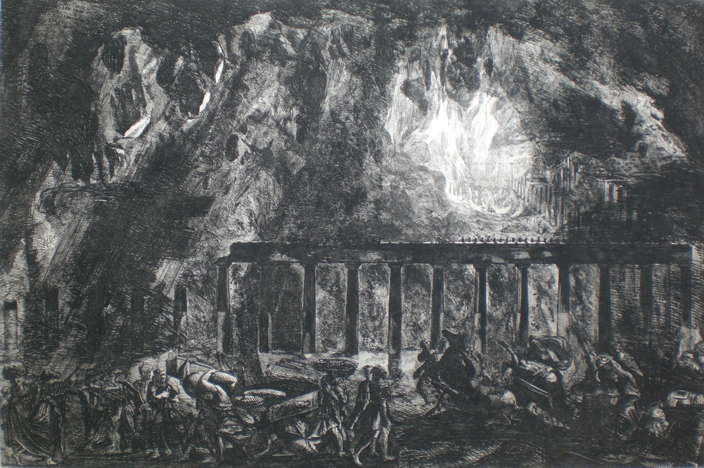 Francesco Piranesi - Zeer grote ets, ingelijst kopen? Bied vanaf 200!