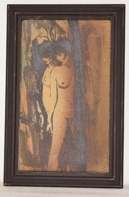 Reinier den Adel: Keramisch Tableau. Twee naakten kopen? Bied vanaf 80!