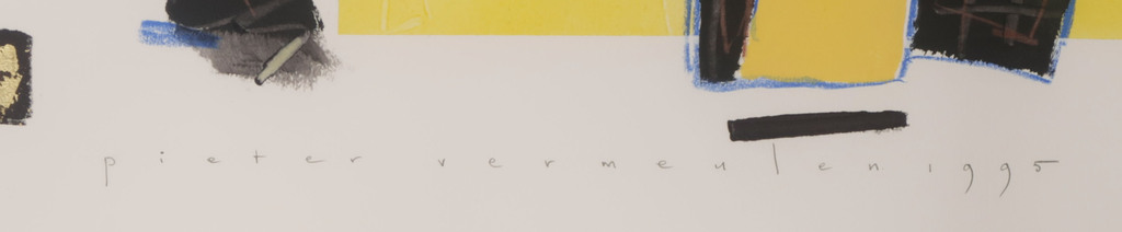 Pieter Vermeulen: Gemengde techniek op papier, Z.T. - Ingelijst kopen? Bied vanaf 35!