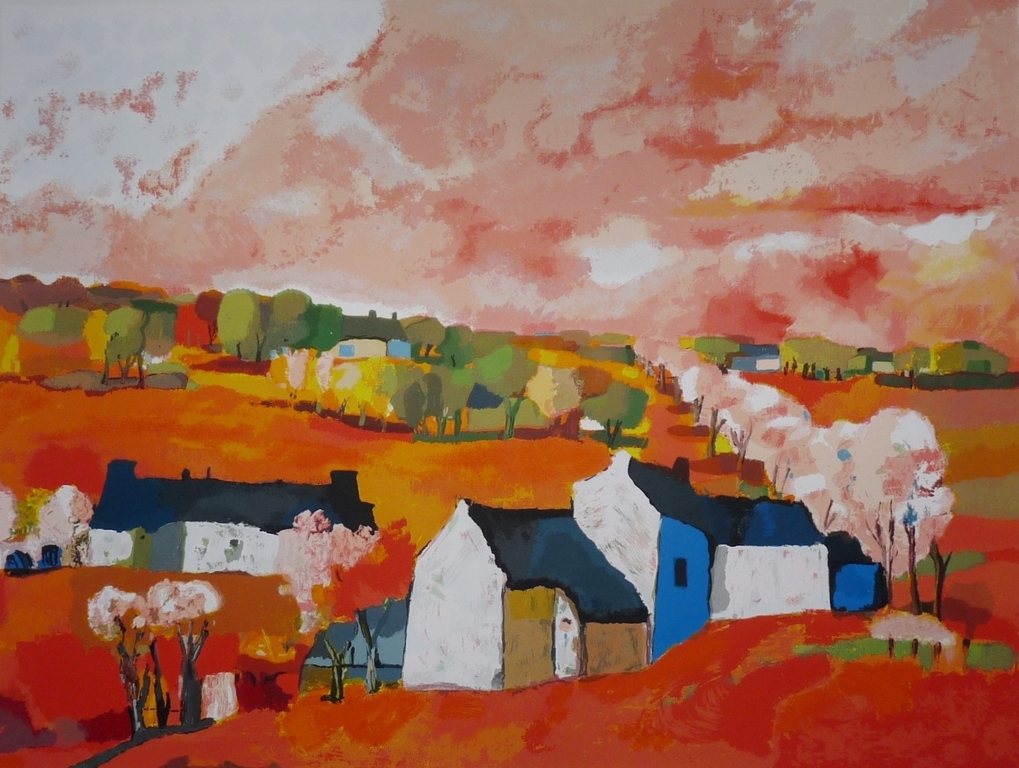 Toon Hermans: Zeefdruk, Heuvelland, Gesigneerd kopen? Bied vanaf 275!