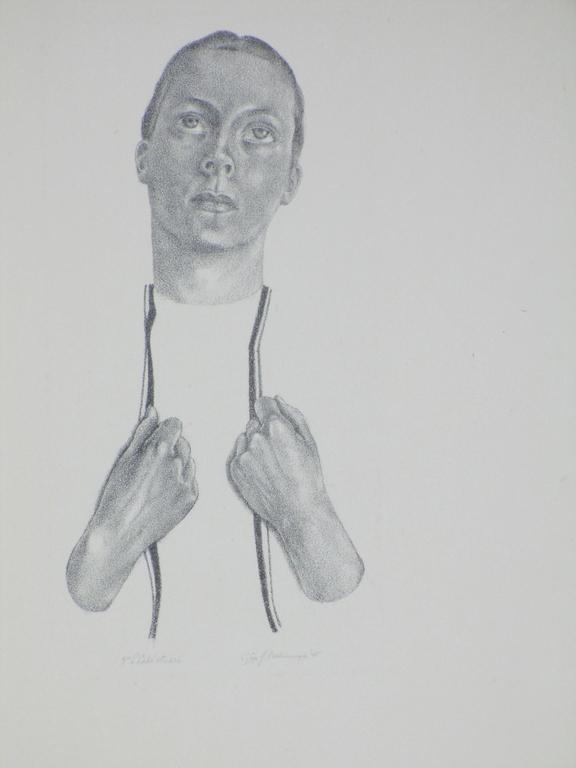 Gijs Voskuijl, L'Labé studie, Litho verkocht voor € 35!