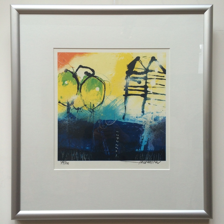 Theo Koster, Zeefdruk zonder titel in mooie lijst verkocht voor € 65!