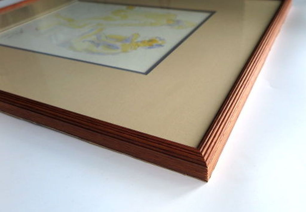 "Zonnig naakt" - combi pentekening aquarel - ingelijst - signering onduidelijk kopen? Bied vanaf 1!