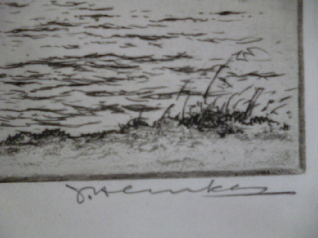 Johan Hemkes - ets - De Houkesleat kopen? Bied vanaf 60!