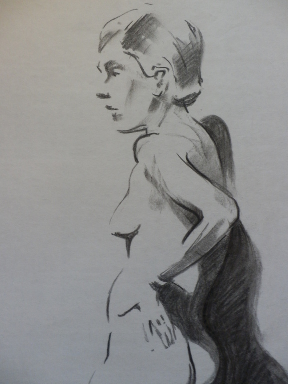 JAN MEIJER(1900-1986)  Houtskooltekening STAAND NAAKT kopen? Bied vanaf 1!