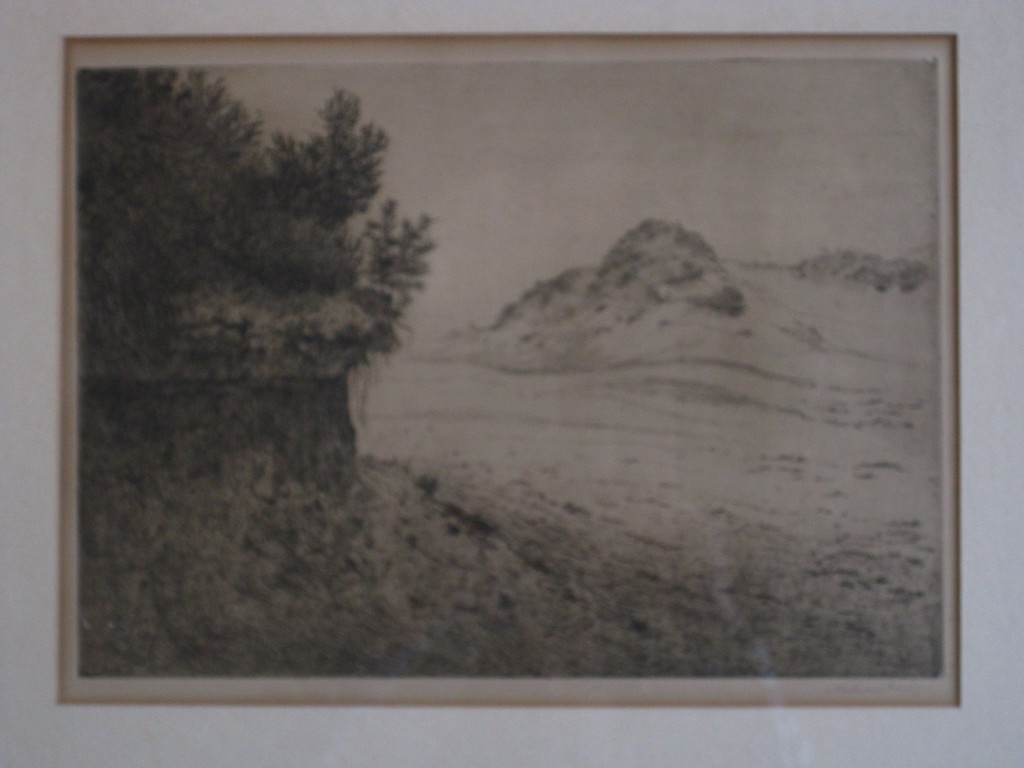 Fraaie en Grote Ets " de Kobbeduinen Schiermonnikoog " van Martin v Waning  verkocht voor € 100!