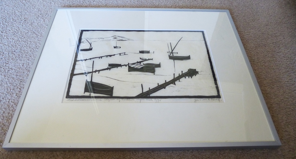 Jos van den Berg, houtsnede: Middelandse zee Heyeres bij Toullon, handgesigneerd en genummerd kopen? Bied vanaf 75!