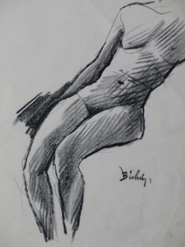 Herman Bieling, Zittend naakt, tekening kopen? Bied vanaf 1!