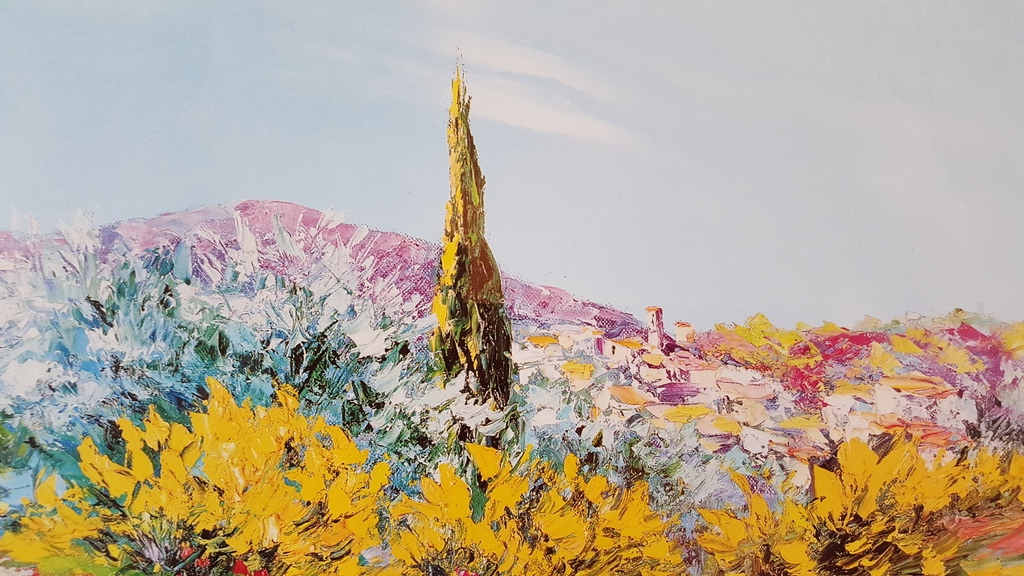 MARCEL BELVISI - UN SEUL CYPRÈS AU MILLE DES FLEURS, grote litho, handgesigneerd kopen? Bied vanaf 1!