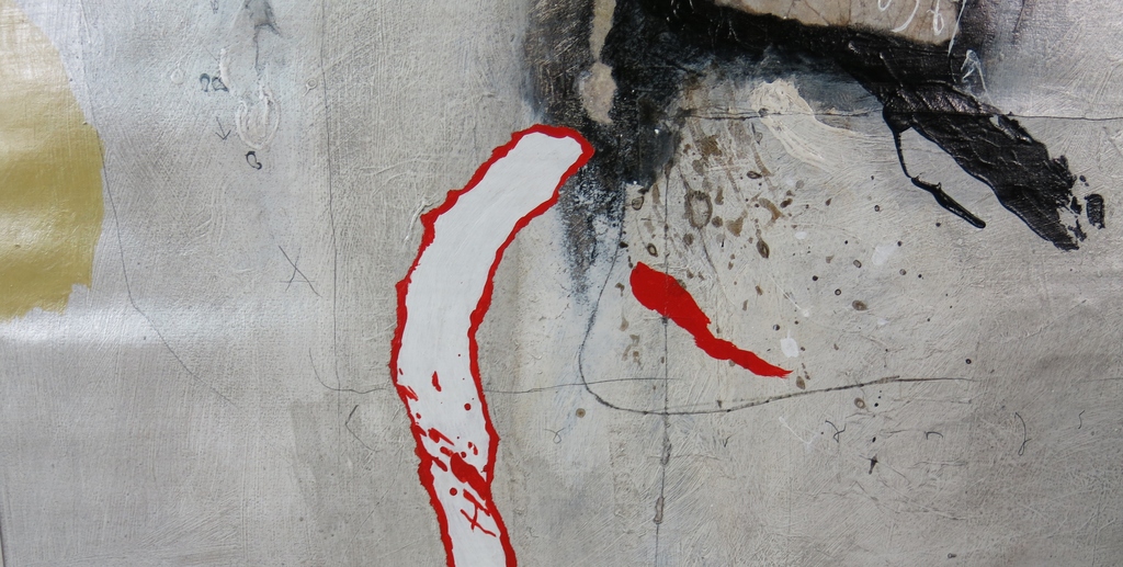 Co van Assema: Gemengde techniek op papier, Zwart kruis kopen? Bied vanaf 1!