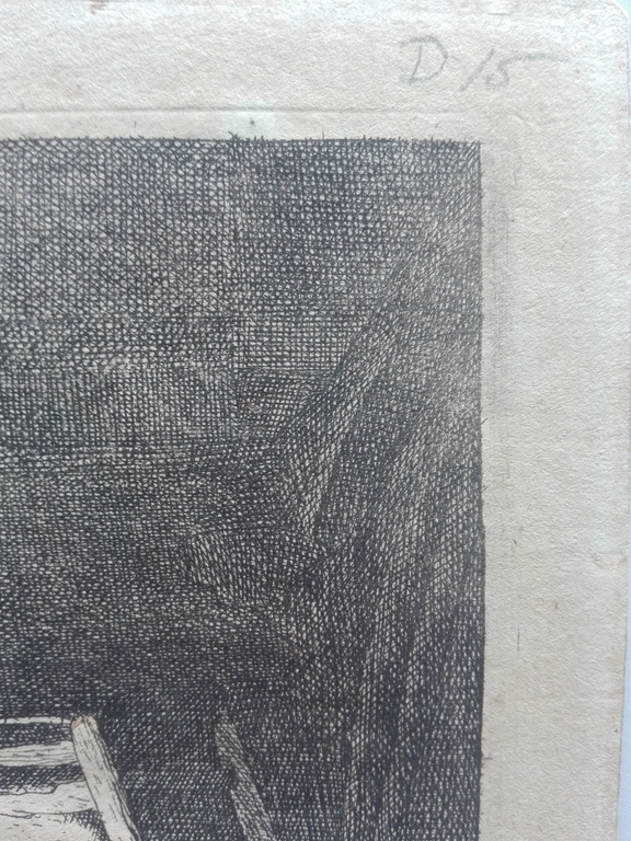 Anoniem naar van Ostade, ets datering 1653-1745, gebed voor de maaltijd kopen? Bied vanaf 100!