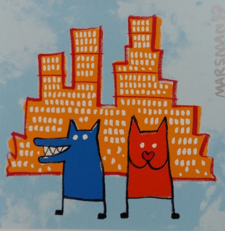 Zeefdruk Jean Paul Marsman - Dog & Cat kopen? Bied vanaf 1!