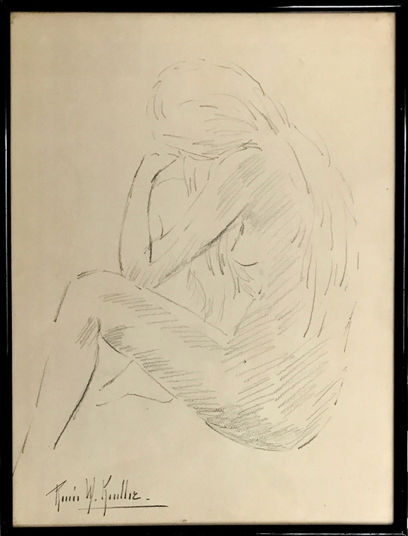 Renée Keuller (1899-1981) - Schets van een naakte vrouw - Potlood op papier kopen? Bied vanaf 1!