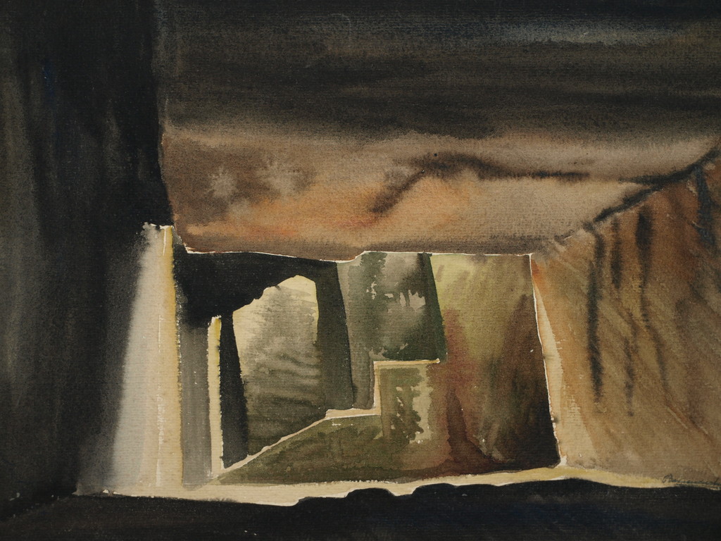 Bas van der Smit (1915) – Aquarel – Grot te Saint-Macaire –Gesigneerd – ca 1955 kopen? Bied vanaf 50!