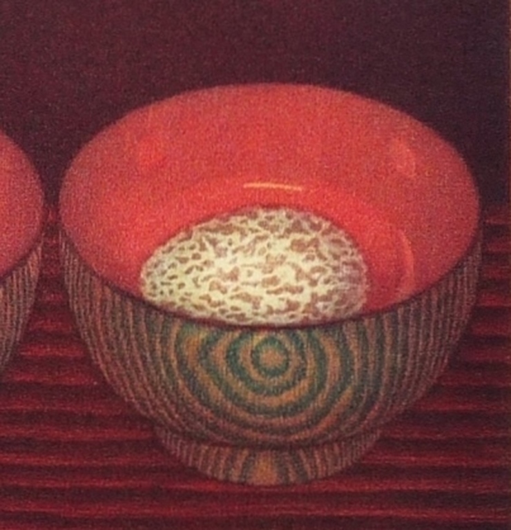 Joop Vegter: Kleurenets, Japanse kommen met eieren, Gesigneerd, 1996 kopen? Bied vanaf 100!