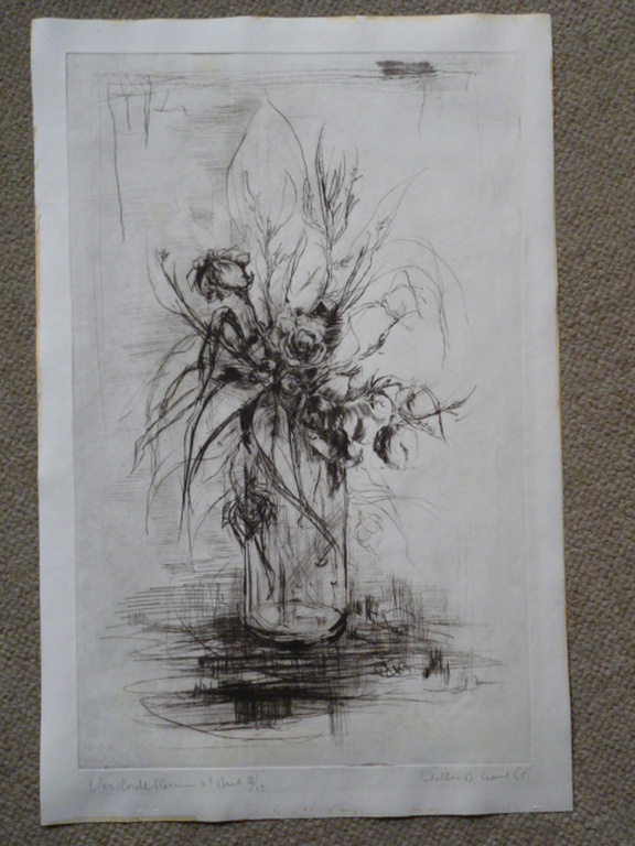 William D. (Dirkje) Kuik - ets - Verdorde bloemen kopen? Bied vanaf 60!