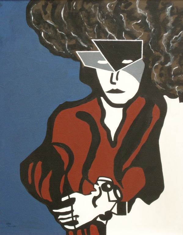 Eric Pool (1937-2012) - Acryl op doek - Hell's Angel 1994 kopen? Bied vanaf 1!