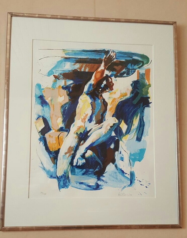 Lou Thissen: Zeefdruk, Zonder Titel - Ingelijst kopen? Bied vanaf 10!