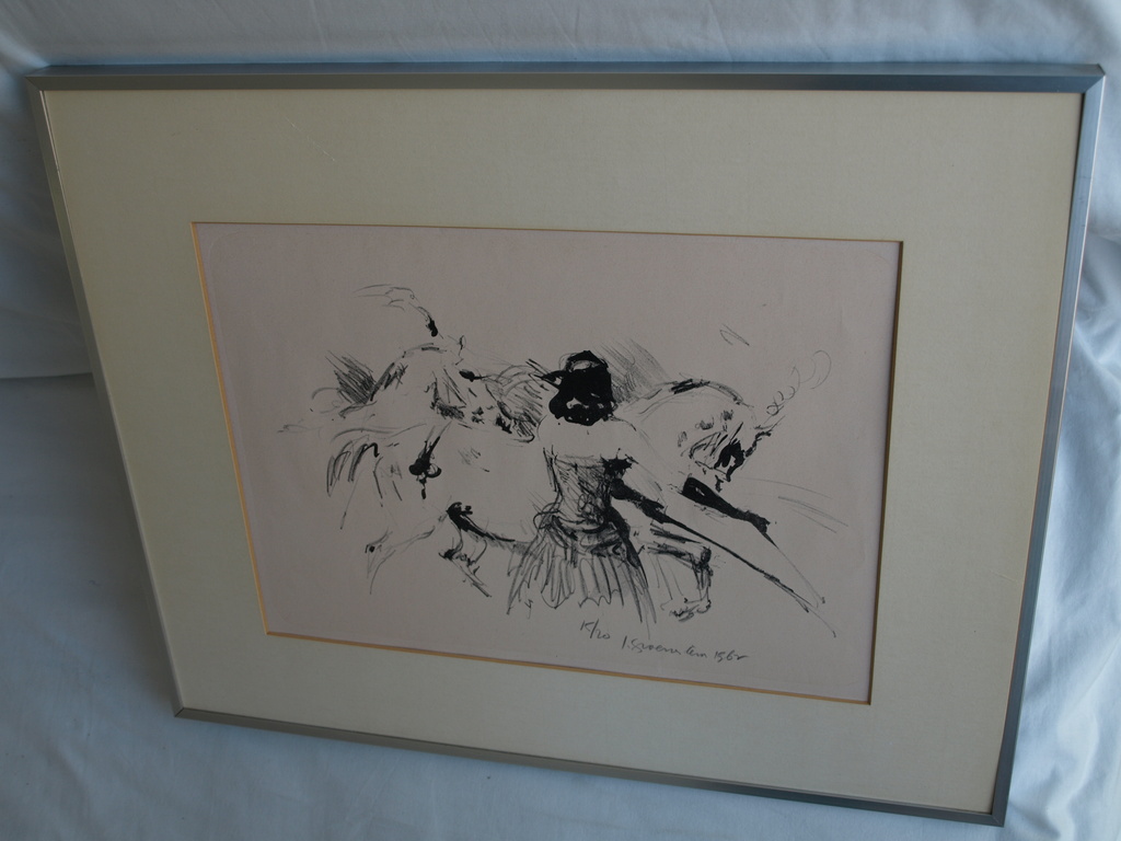Jan Groenestein : Litho , Circuspaarden – gesigneerd & Ingelijst - 1962 kopen? Bied vanaf 100!