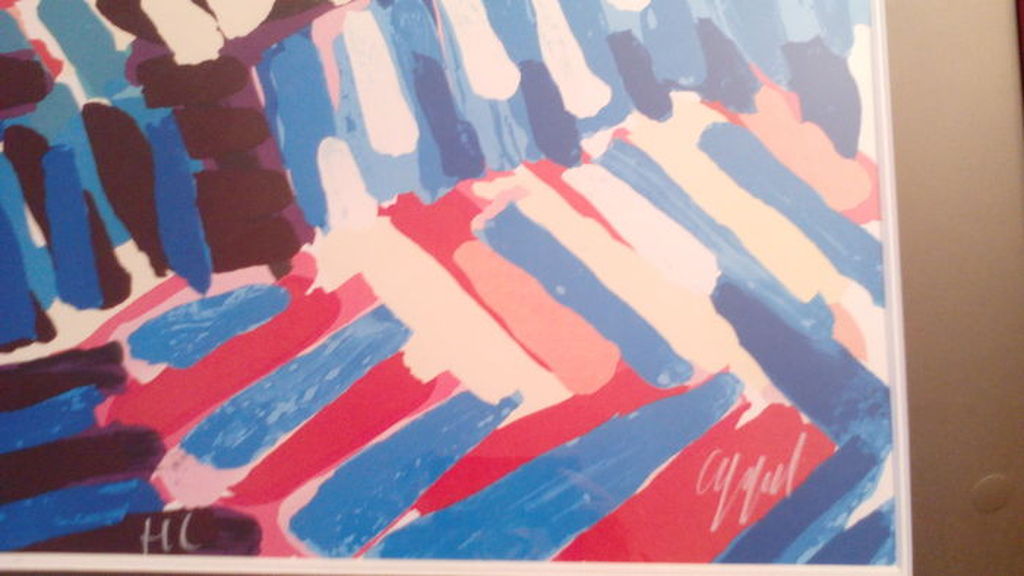 Karel Appel zeefdruk Face in Colourful Rain, Zeldzaam, uit de streepjesserie. kopen? Bied vanaf 250!