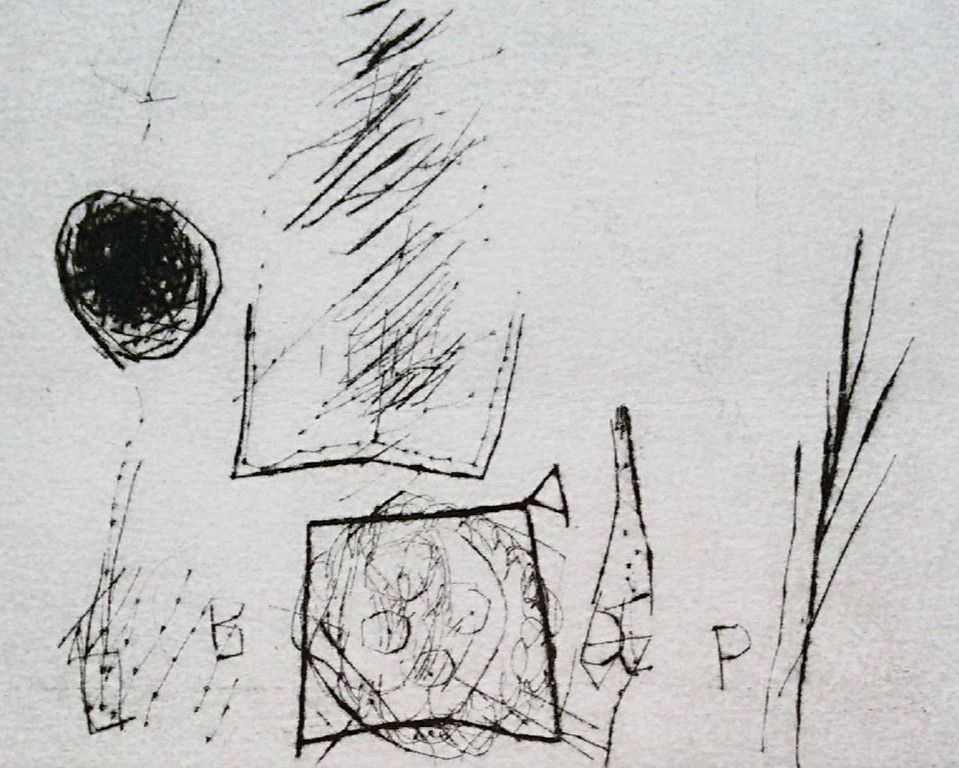 Ko Oosterkerk - Tussen het gras, ets met gedicht voor Bert Schierbeek kopen? Bied vanaf 1!