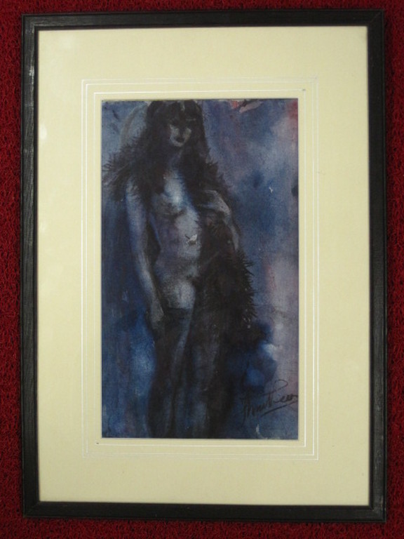 Sfeervol gesigneerd Aquarel "Nachtelijk Naakt" van Jaap van Veen 1915-2009 kopen? Bied vanaf 1!