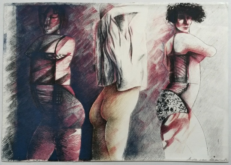 Gerda van Leeuwen - kleurenlitho - zonder titel - 1984 kopen? Bied vanaf 1!