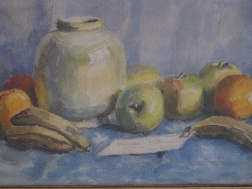 Hermina de Hoog Sauerbier aquarel - stileven met ansichtkaart - ca. 1930 kopen? Bied vanaf 1!