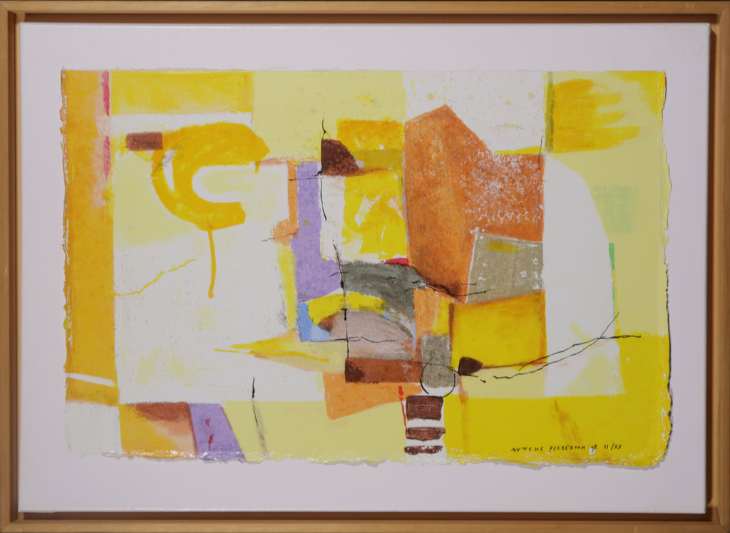 Anneke Peereboom: Zeefdruk op papier op doek, Luce del Giorno II - Ingelijst verkocht voor € 35!